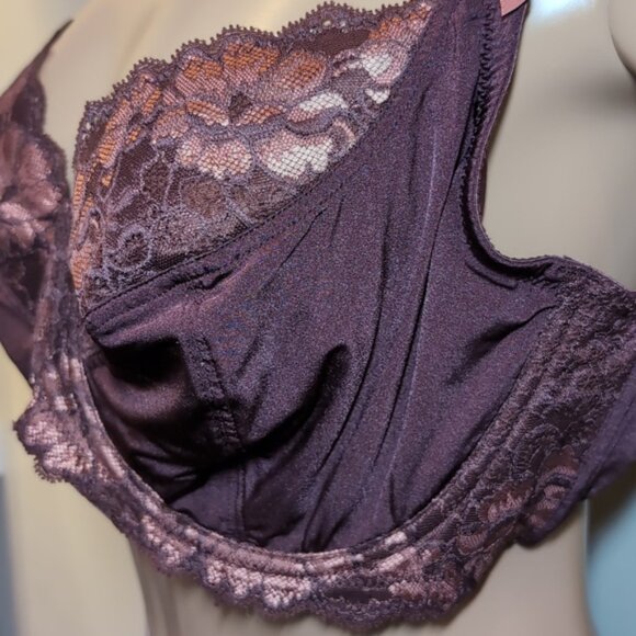 Adore Me Zita Bra Unlined Full Coverage Underwire Floral Lace Satin Bow 42D - Picture 8 of 16